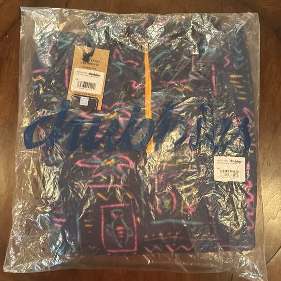 NWT - Chubbies - The Chilly Vibe Fleece (Quarter-Zip) - Pattern: Navy Abstract - Picture 9 of 12